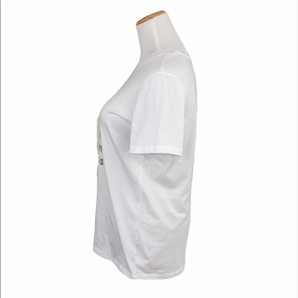 Fabletics White Love Peace Laughter Crew Neck Tee - Picture 8 of 12